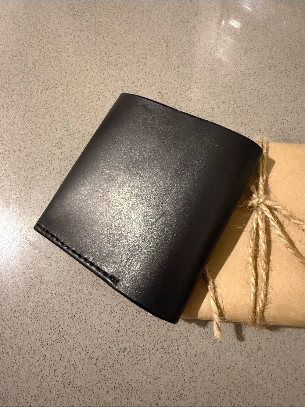 Classic Black Leather Card & Key Holder